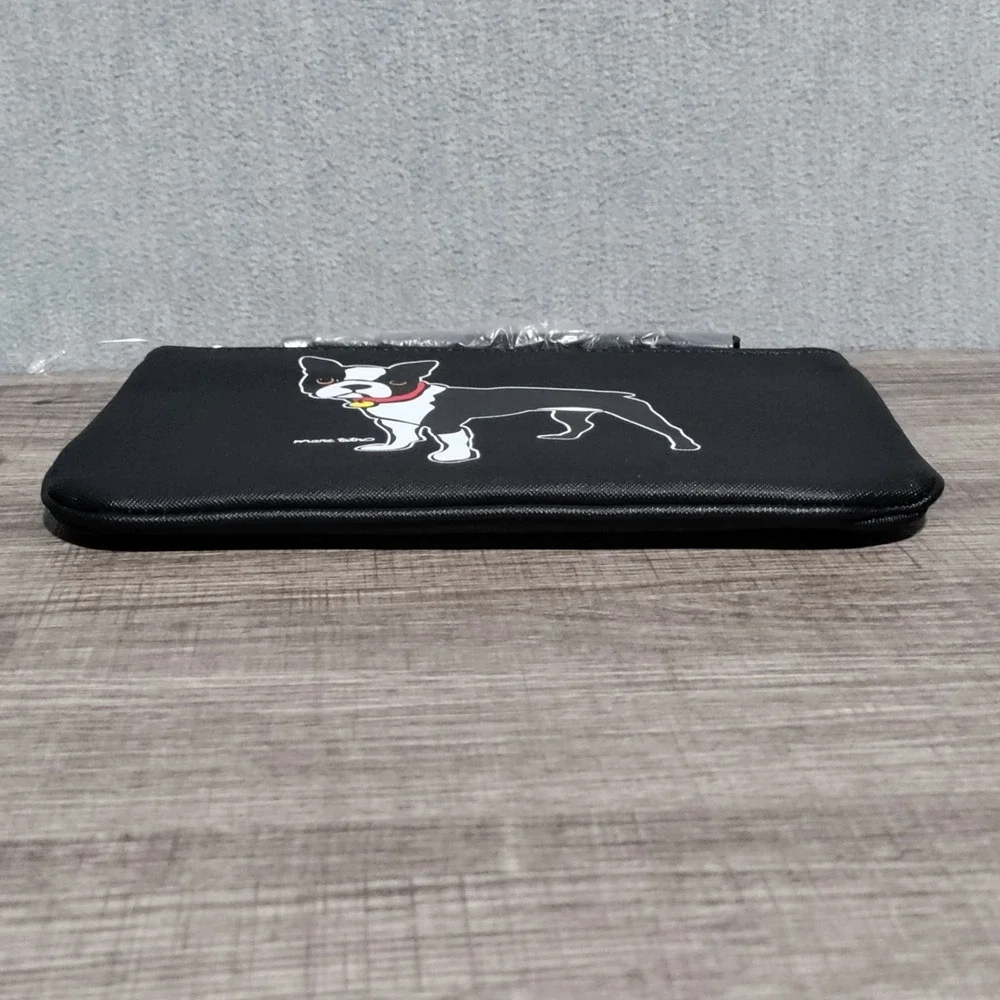 Marc Tetro Boston Terrier Dog Cosmetic Bag Black Makeup‎ Pouch New